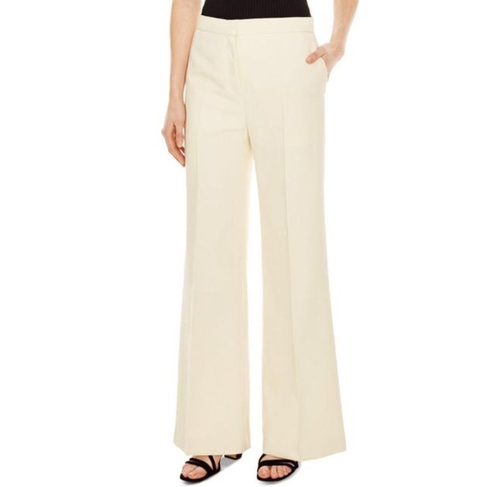Sandro Sloan Flared Wide-leg Pants Ivory b3b